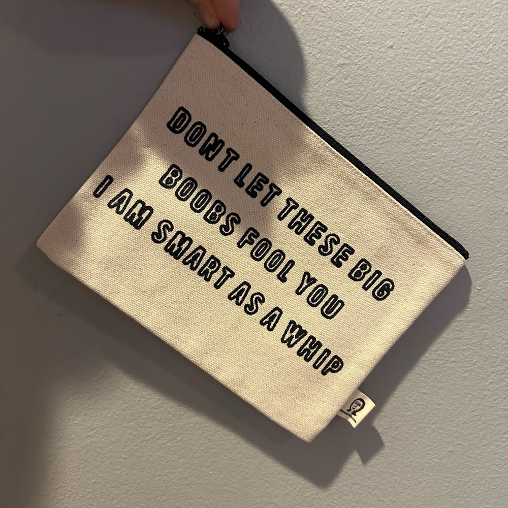 Pamela Barsky Canvas Pouch with Funny Slogan